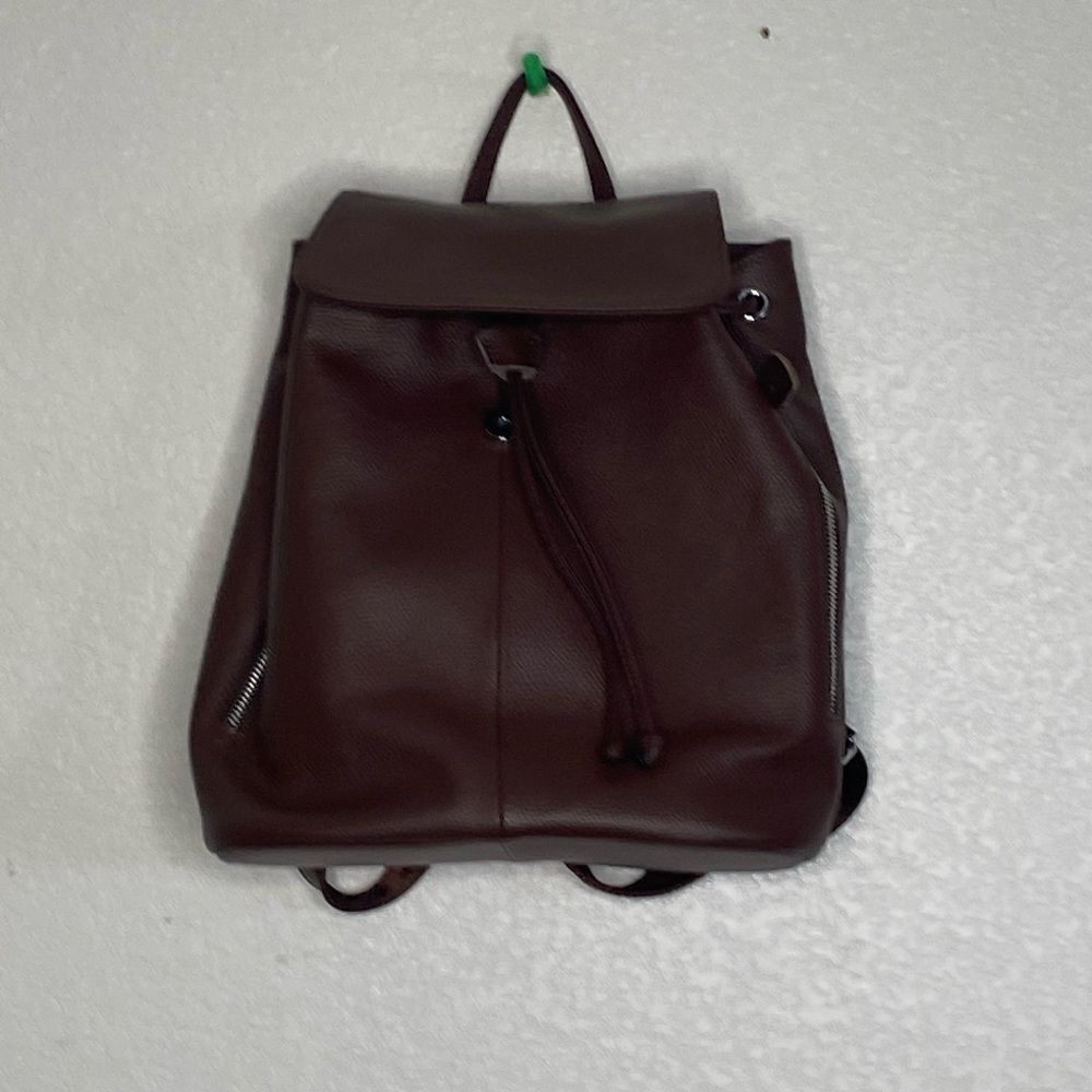 Elegant Dark Chocolate Brown Leather Backpack